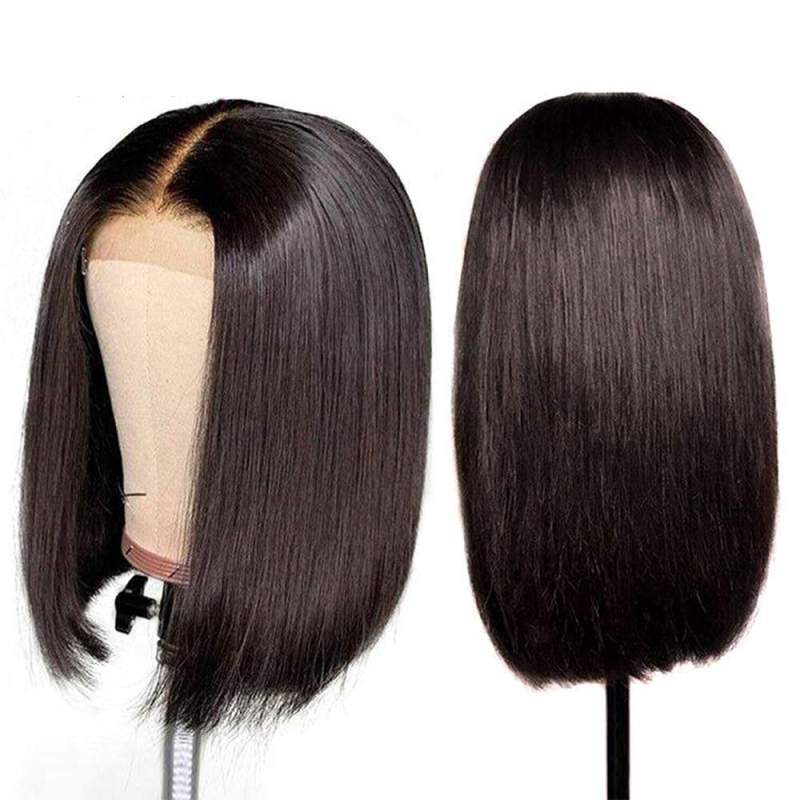 Encaje indetectable Glueless Cierre 4x4 Bob Peluca Nudos preblanqueados