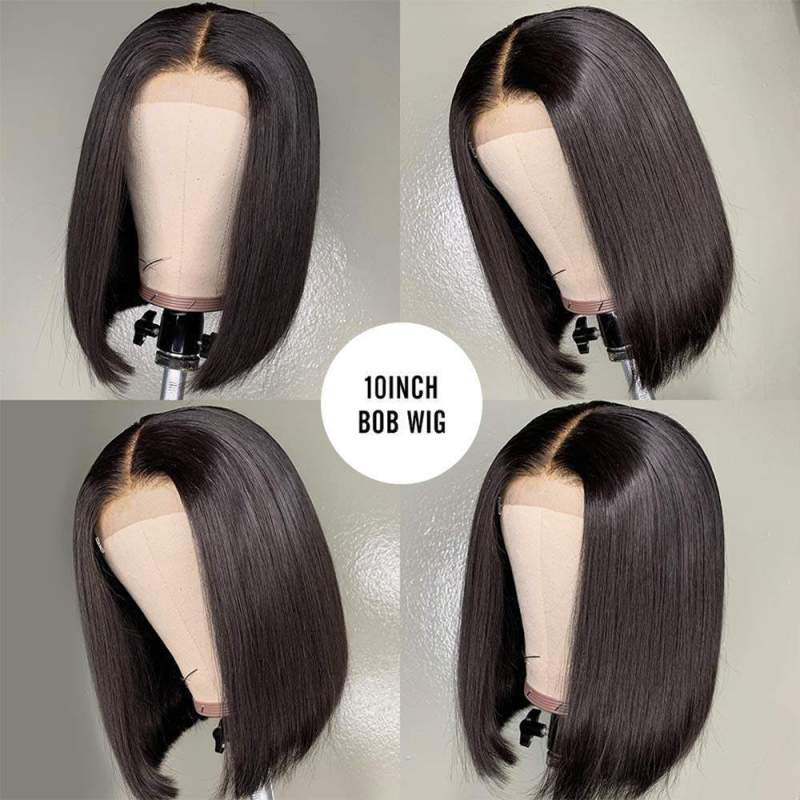 Encaje indetectable Glueless Cierre 4x4 Bob Peluca Nudos preblanqueados