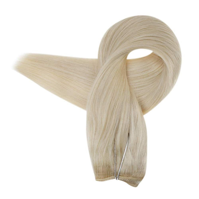 Extensiones de halo de cabello 100% humano Rubio platino #60 Extensión de alambre de 100 g