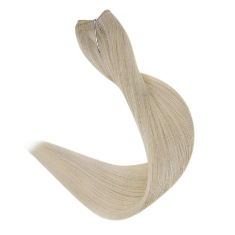 Extensiones de halo de cabello 100% humano Rubio platino #60 Extensión de alambre de 100 g