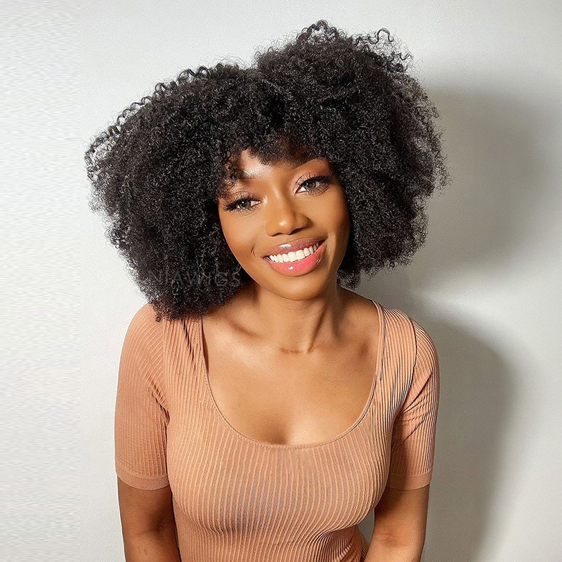 Peluca rizada afro rizada 13x4 con pelucas delanteras del cordón del cabello humano de las explosiones