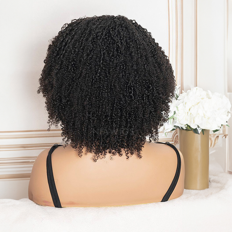 Peluca rizada afro rizada 13x4 con pelucas delanteras del cordón del cabello humano de las explosiones