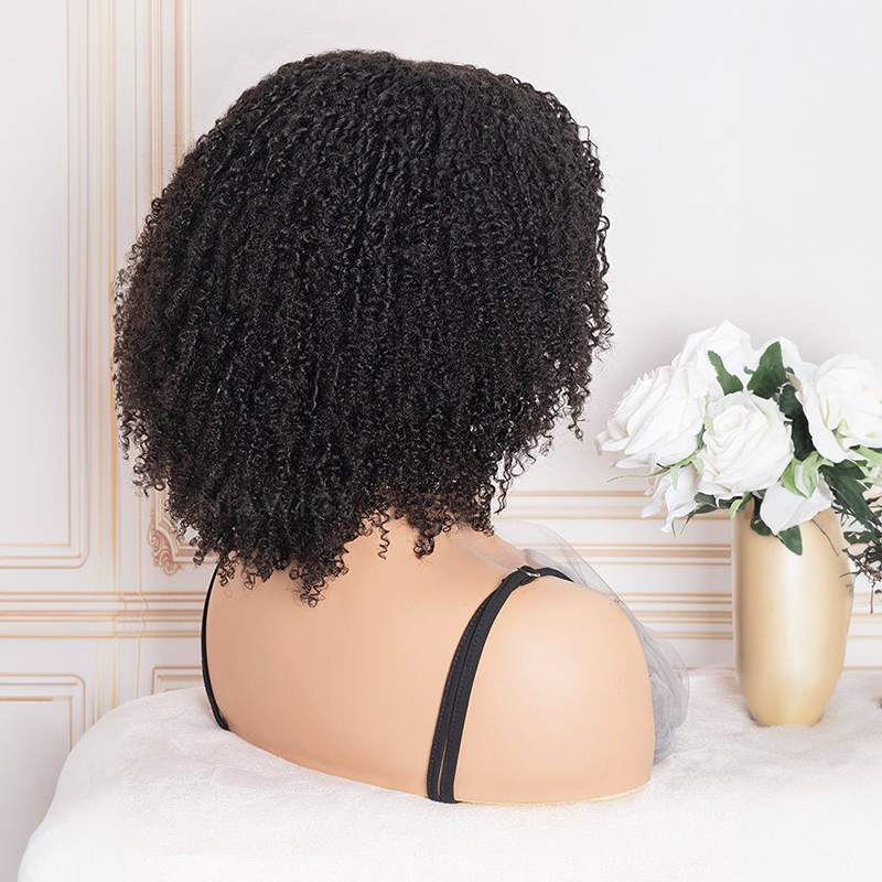 Peluca rizada afro rizada 13x4 con pelucas delanteras del cordón del cabello humano de las explosiones