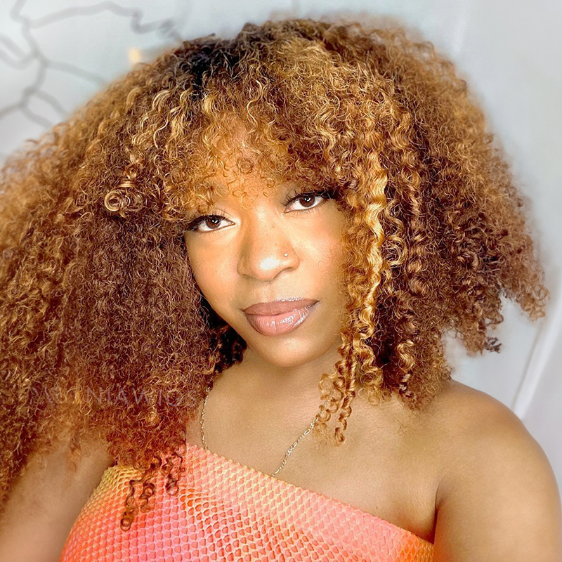 Peluca rizada afro rizada 13x4 con pelucas delanteras del cordón del cabello humano de las explosiones