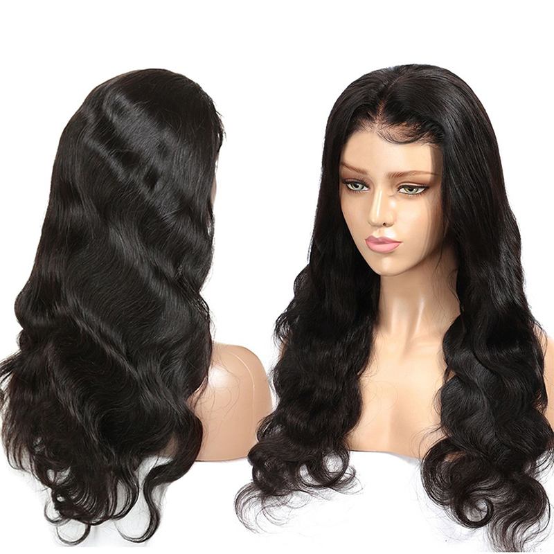 Cabello humano frontal de la onda del cuerpo de las pelucas del cordón 360 con la densidad del pelo el 180% del bebé