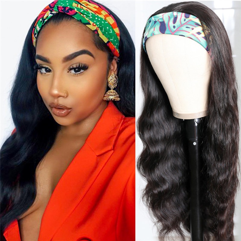 Body Wave Diadema Peluca Cabello humano 150% Densidad 18 pulgadas Wear and Go