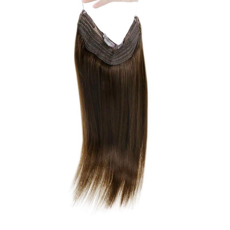 Extensiones invisibles del pelo del halo de la extensión 100g del halo del cabello humano del marrón oscuro #4