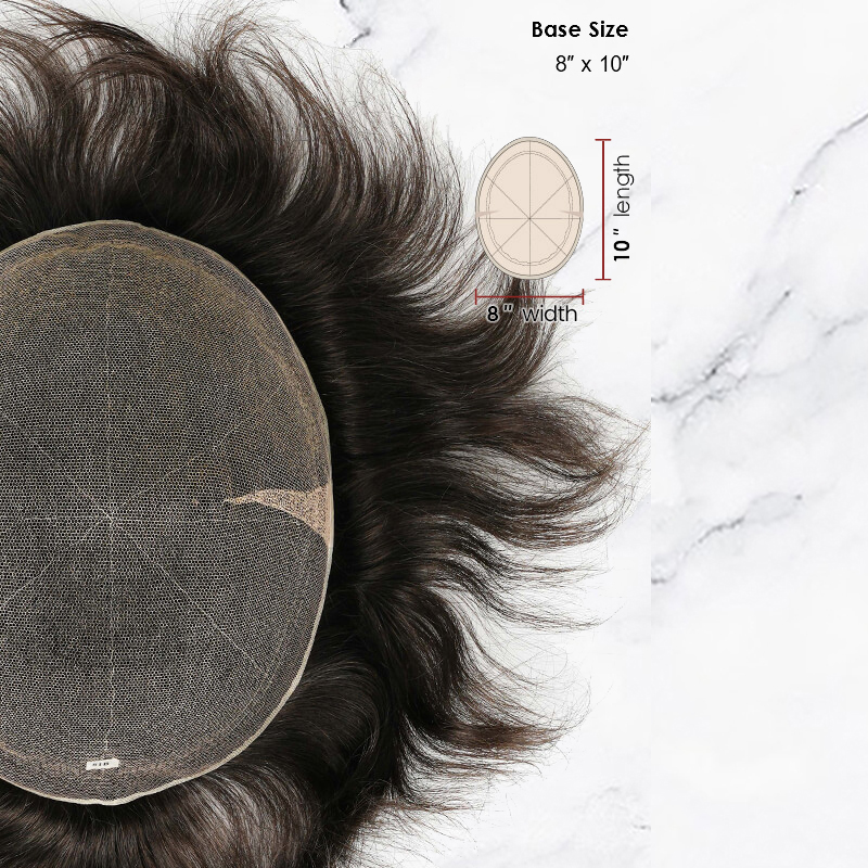 Postizos de encaje francés completo Sistema popular de reemplazo de cabello para hombres