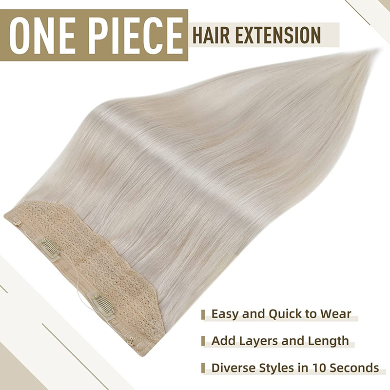 Extensiones de cabello humano Halo Rubio hielo #1000 Extensión de cabello invisible Halo