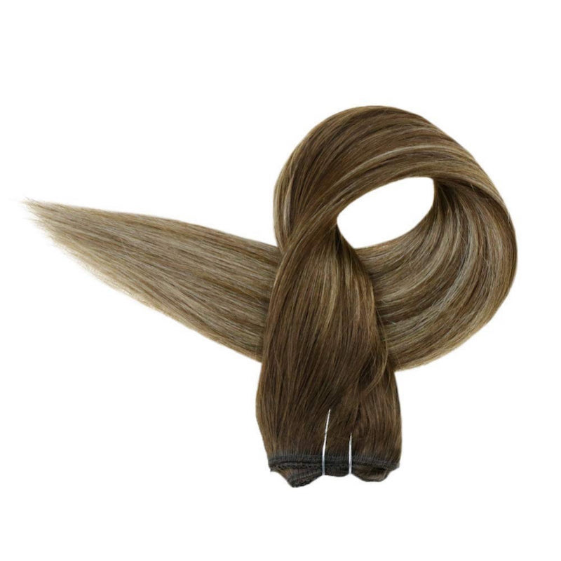 Extensiones de cabello rubio resaltado Extensiones de alambre de pescado marrón #4/24/4