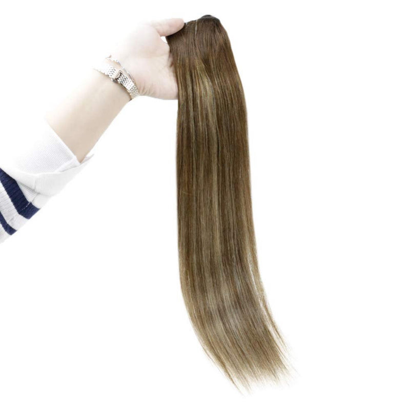 Extensiones de cabello rubio resaltado Extensiones de alambre de pescado marrón #4/24/4