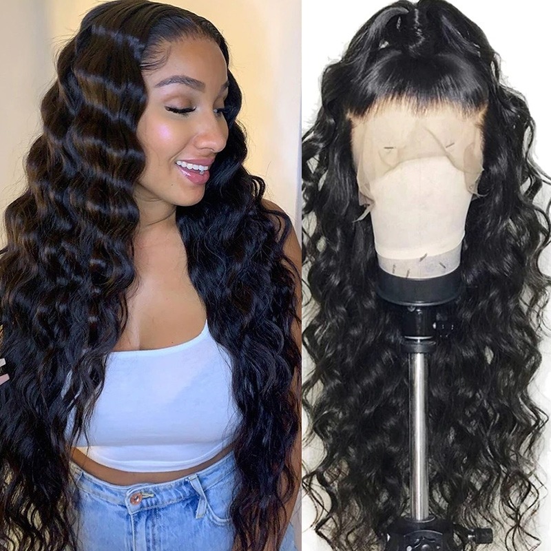 Pelucas sueltas con raya al frente de encaje de 13x4, prearrancadas con cabello de bebé