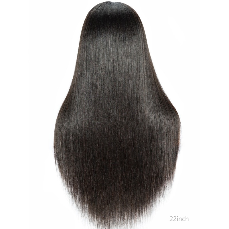 Relajado 360 encaje peluca luz Yaki recto pre-arrancado cabello humano