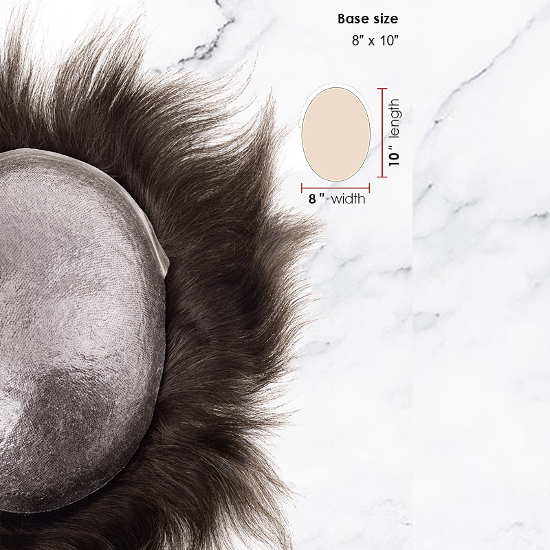 Super Thin Skin V-loop 0.06mm Hair Systems Stock Mens Hair Pieces
