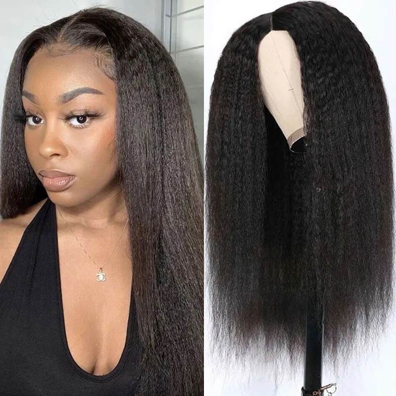 V parte peluca rizado recto cabello humano estilo protector ninguno peluca de encaje