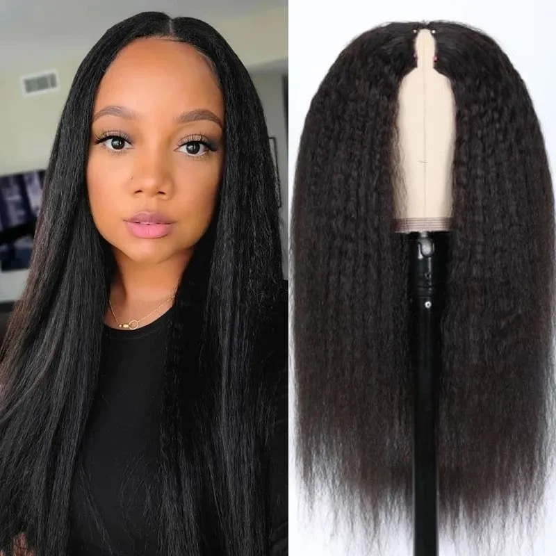 V parte peluca rizado recto cabello humano estilo protector ninguno peluca de encaje