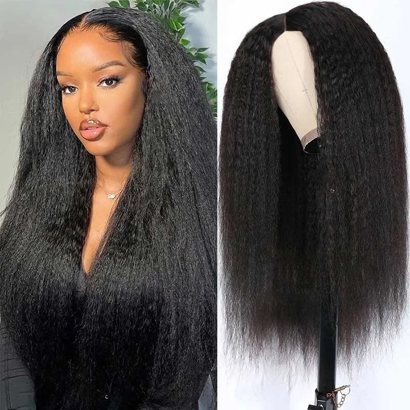 V parte peluca rizado recto cabello humano estilo protector ninguno peluca de encaje