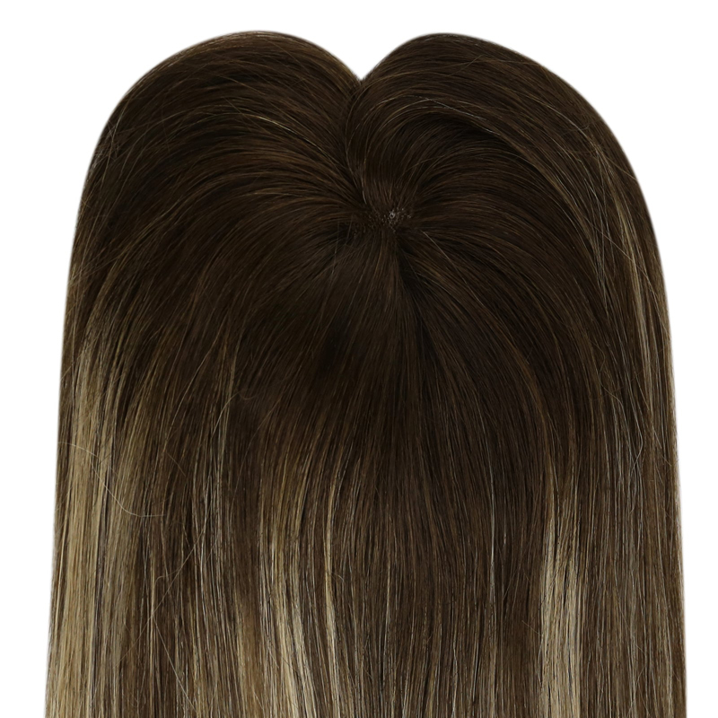 Virgin Hair Toppers Base de encaje de 3x5 pulgadas Postizo para mujeres Balayage # 4/27/4