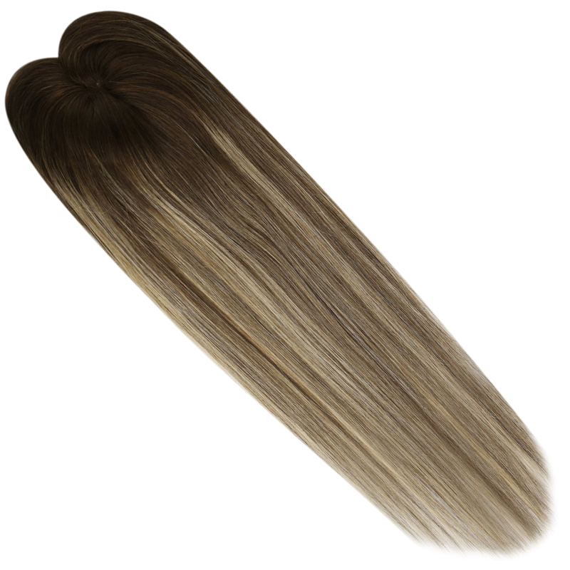 Virgin Hair Toppers Base de encaje de 3x5 pulgadas Postizo para mujeres Balayage # 4/27/4