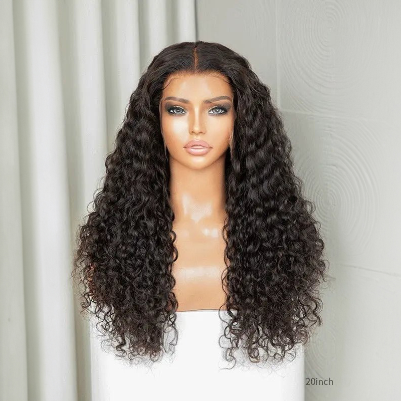 Onda de agua 13x4 Frontal HD Encaje Parte libre Peluca larga 100% Cabello humano