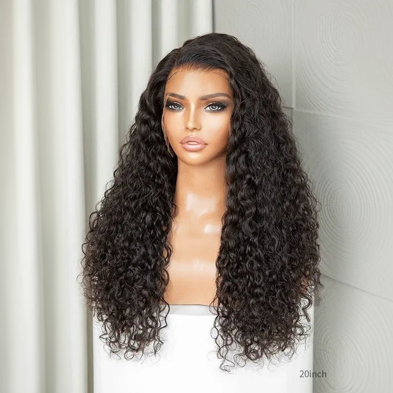 Onda de agua 13x4 Frontal HD Encaje Parte libre Peluca larga 100% Cabello humano