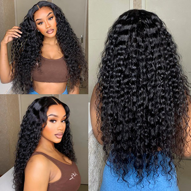 Onda de agua 13x4 Frontal HD Encaje Parte libre Peluca larga 100% Cabello humano